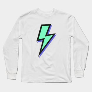 Mint Green and Purple Lightning Bolts Long Sleeve T-Shirt